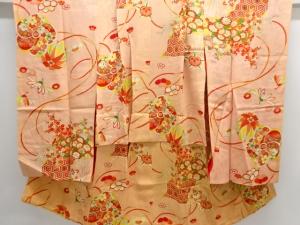 アンティーク　捻花に毬模様着物